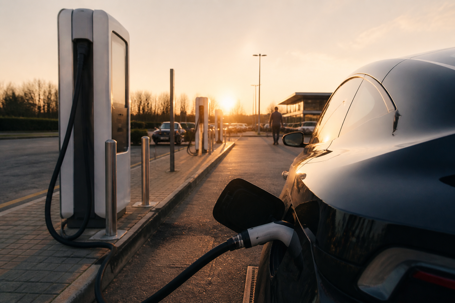 Electric vehicle charging at a public station