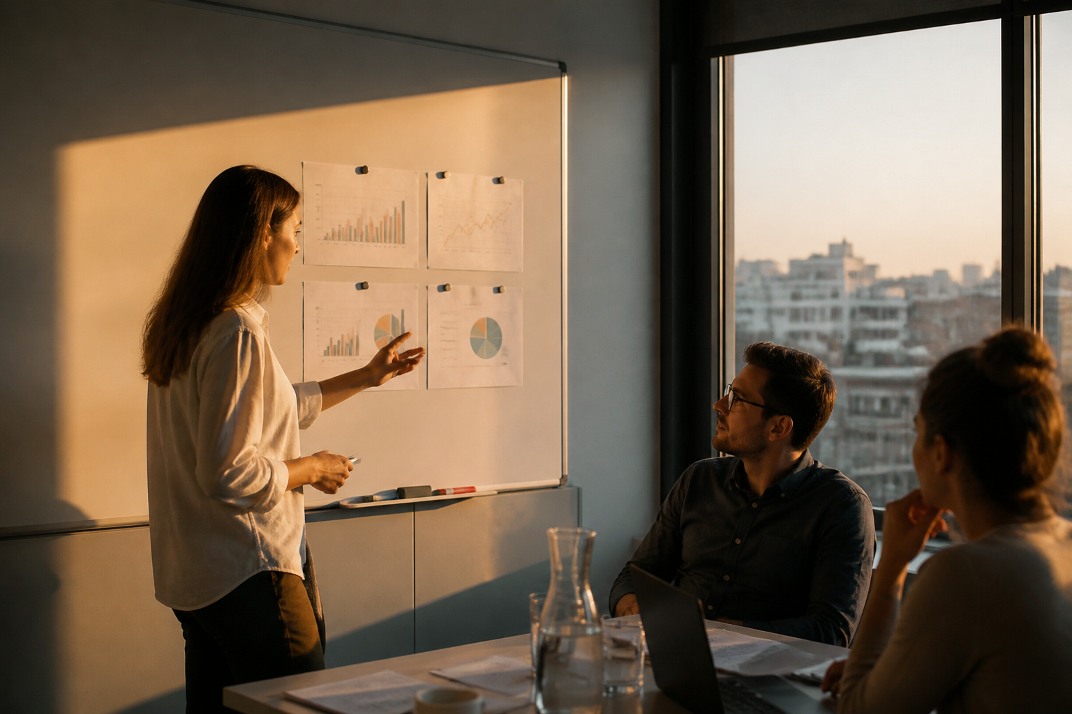 A bright, professional meeting room setting designed for strategic business planning.