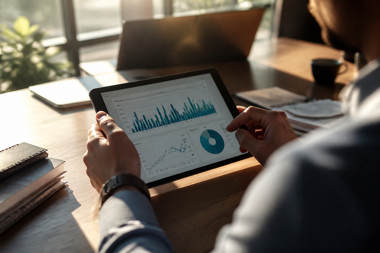 A financial dashboard display, signifying data-driven decision-making in the workplace.