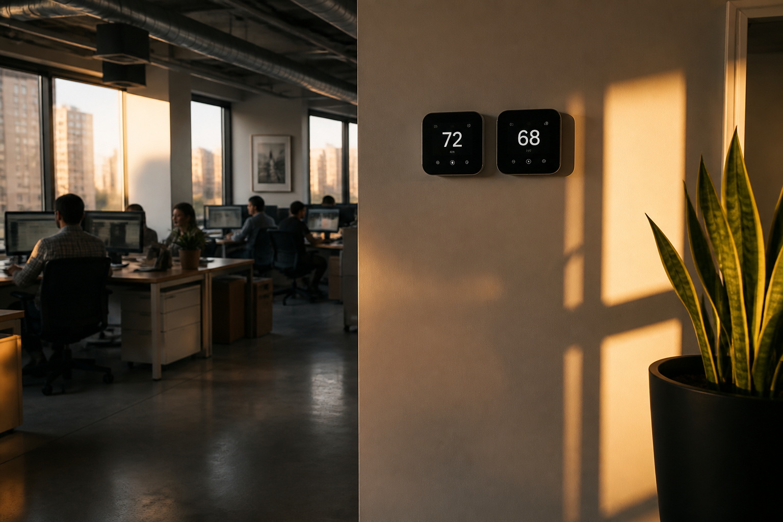 Smart energy monitors in a commercial setting.