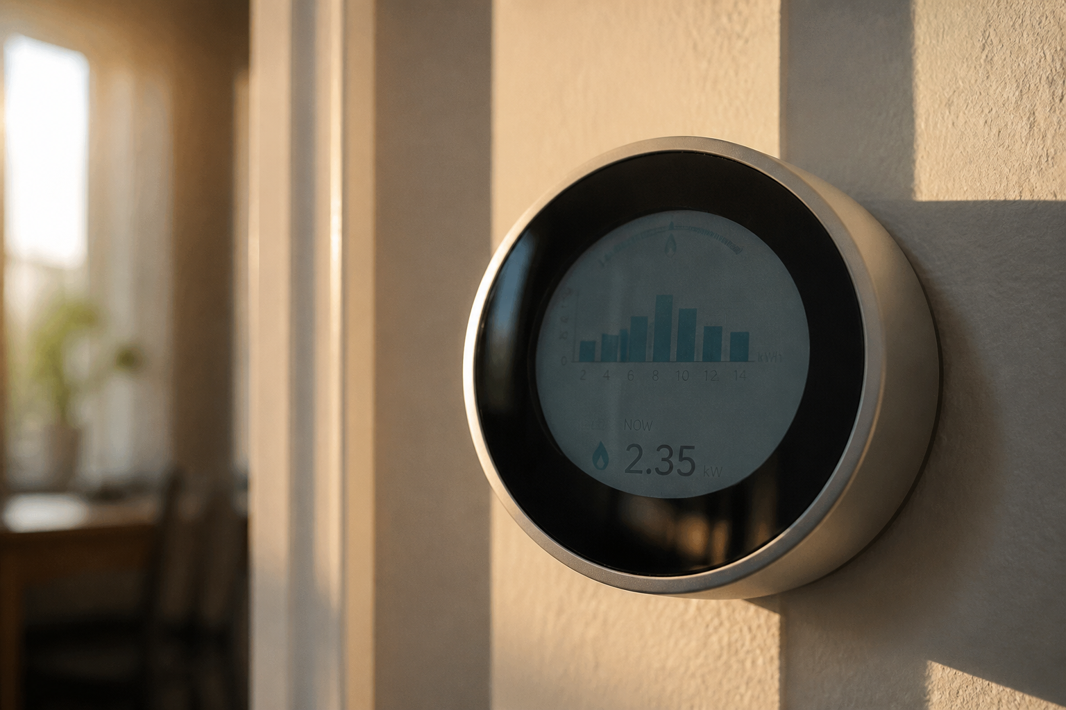 A digital smart meter screen showing energy generation statistics.