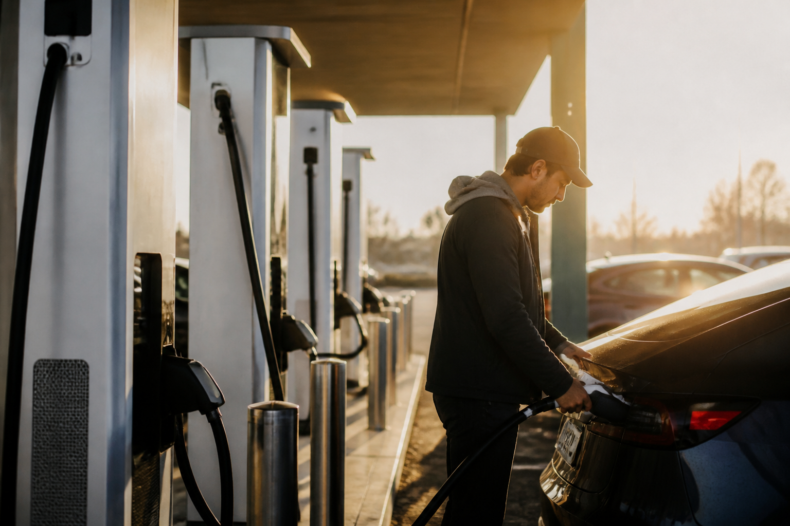 Large scale industrial fast chargers for electric vehicles.