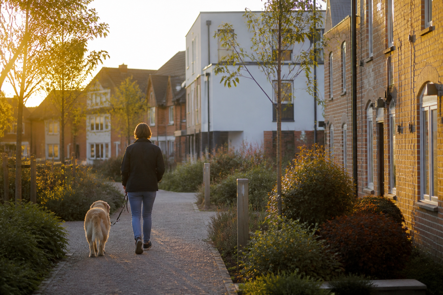 A row of houses in a UK neighbourhood