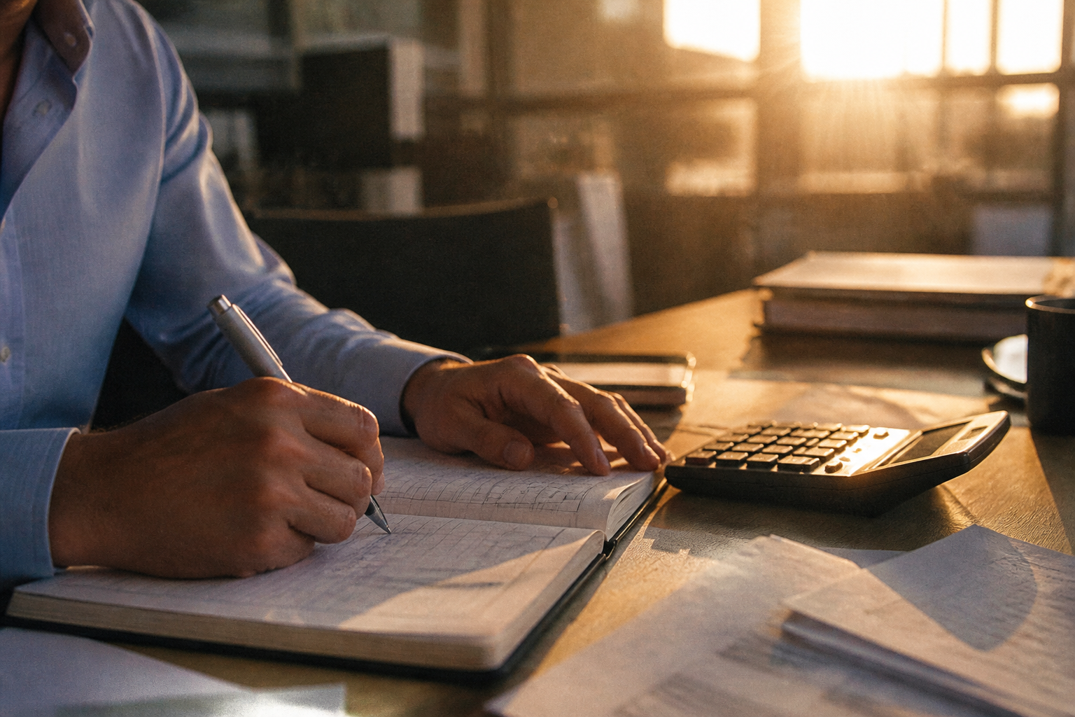Financial planning tools on a desk