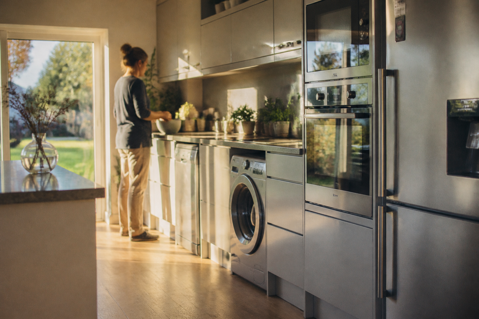Modern kitchen with efficient appliances