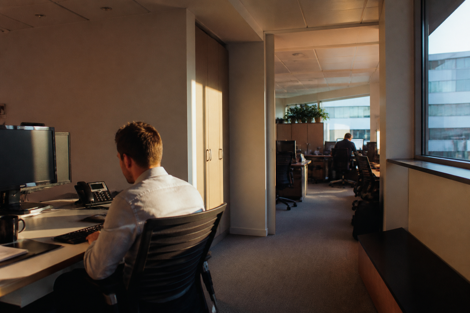 Modern, well-lit UK office environment