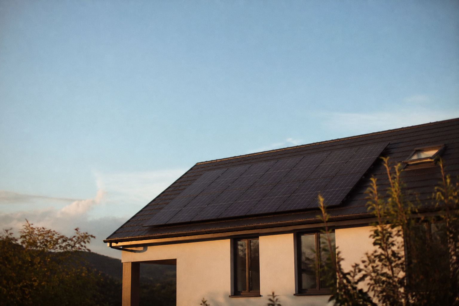 Solar panels on a UK rooftop.